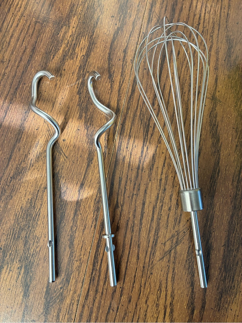 KitchenAid Stainless Steel Whisk and Dough Hooks - Silver